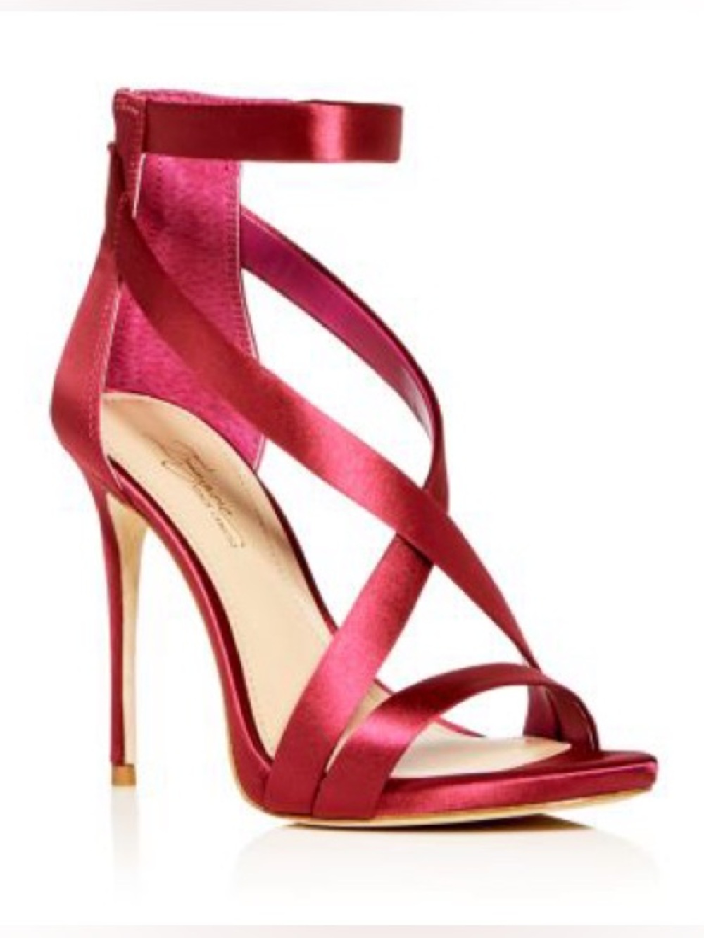 NWOT Vince Camuto “Devin” Red Satin Strappy Stiletto Heels - Size 11